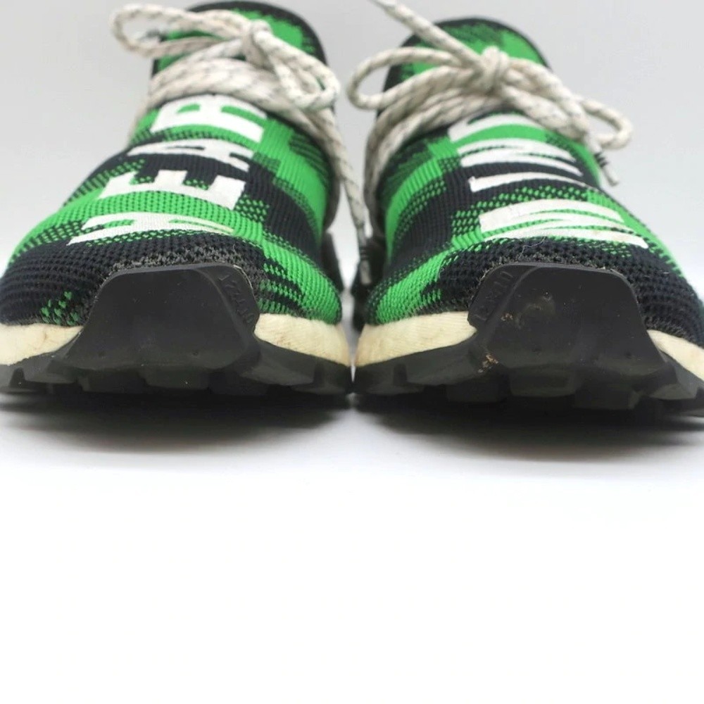 Adidas Pharrell x Billionaire Boys Club NMD Hu Trail Green Plaid Sneakers Size 7 - Picture 5 of 11